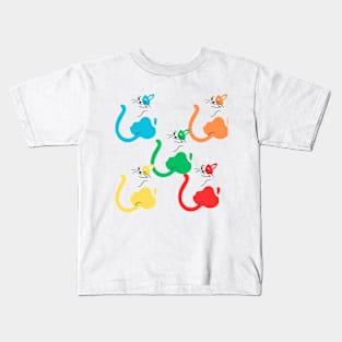 Geometric Cats artline Colorful Cute Abstract Retro Design Kids T-Shirt